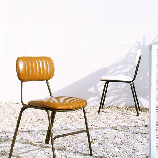 Chaises latérales de salle à manger en cuir de Style industriel, chaise latérale de salle à manger à dossier ouvert pour la maison