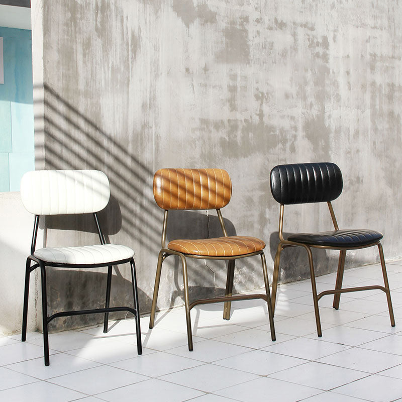 Chaises latérales de salle à manger en cuir de Style industriel, chaise latérale de salle à manger à dossier ouvert pour la maison