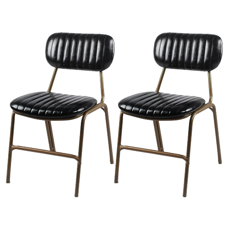 Chaises latérales de salle à manger en cuir de Style industriel, chaise latérale de salle à manger à dossier ouvert pour la maison