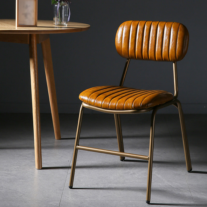 Chaises latérales de salle à manger en cuir de Style industriel, chaise latérale de salle à manger à dossier ouvert pour la maison