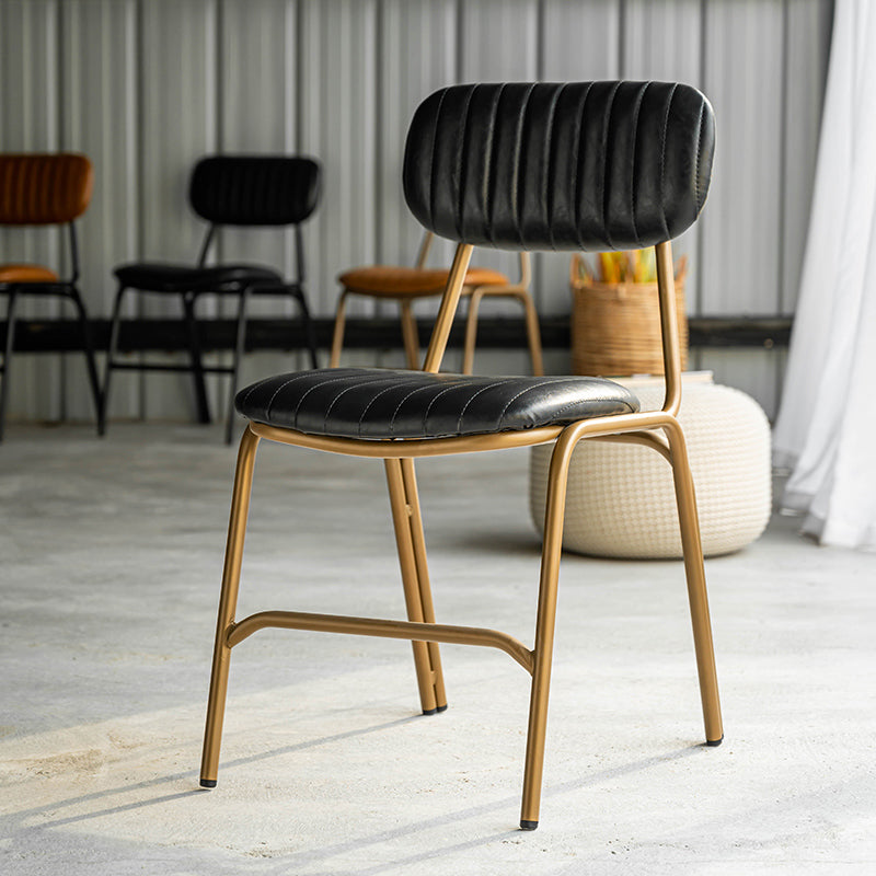 Chaises latérales de salle à manger en cuir de Style industriel, chaise latérale de salle à manger à dossier ouvert pour la maison
