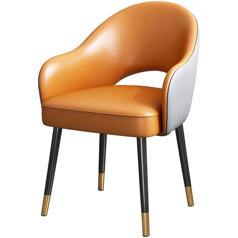 Juego de sillas de metal estilo Glam europeo, silla de cocina y comedor con brazo trasero abierto