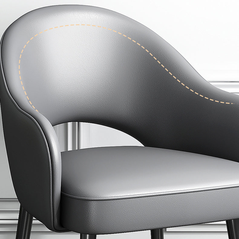 Juego de sillas de metal estilo Glam europeo, silla de cocina y comedor con brazo trasero abierto