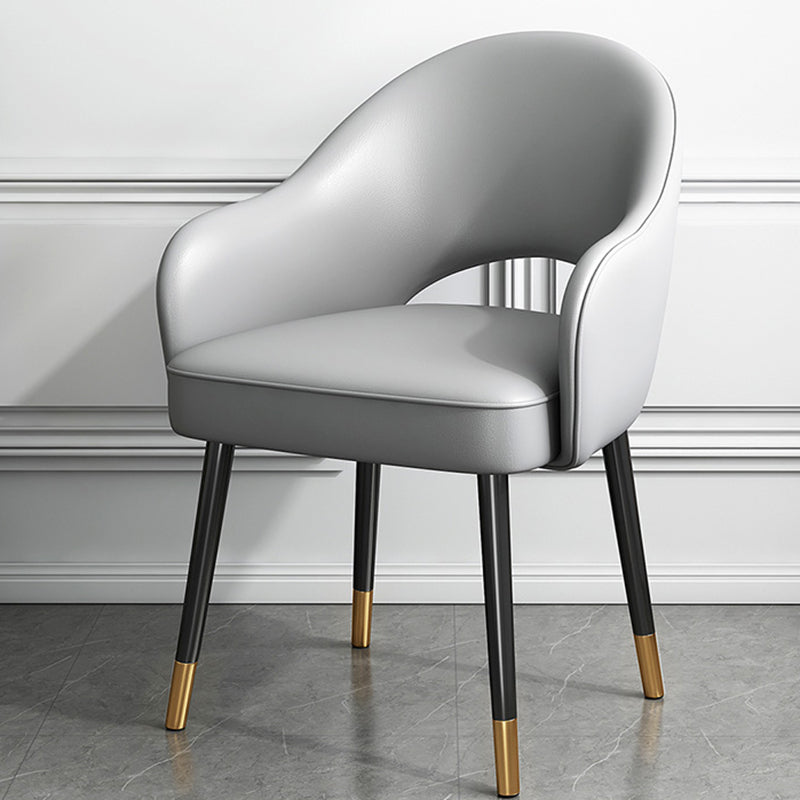 Juego de sillas de metal estilo Glam europeo, silla de cocina y comedor con brazo trasero abierto