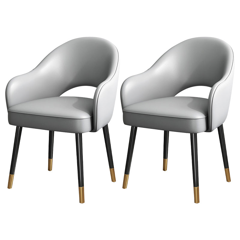 Juego de sillas de metal estilo Glam europeo, silla de cocina y comedor con brazo trasero abierto
