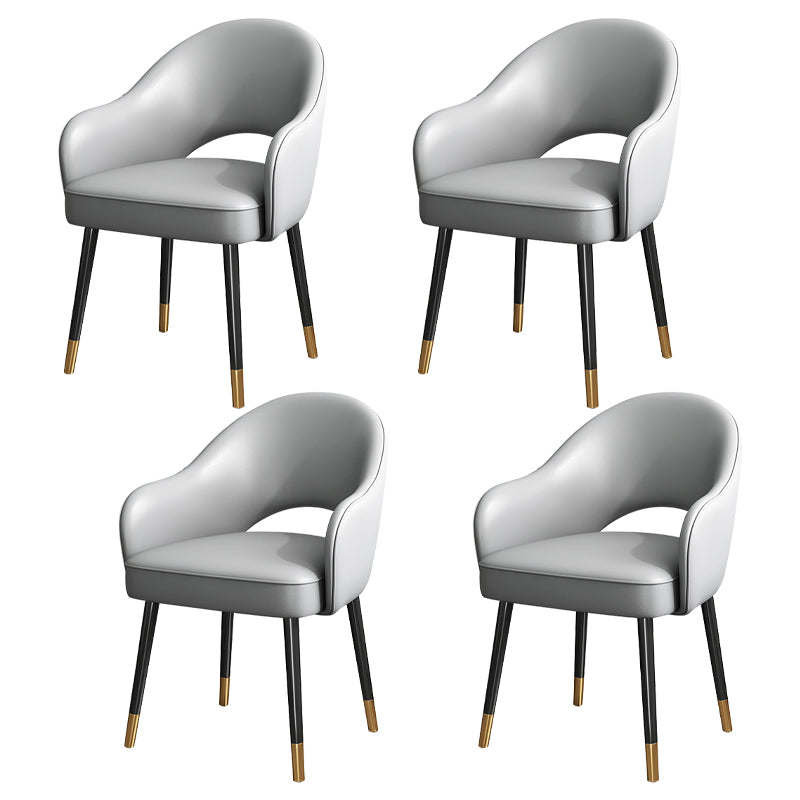 Juego de sillas de metal estilo Glam europeo, silla de cocina y comedor con brazo trasero abierto