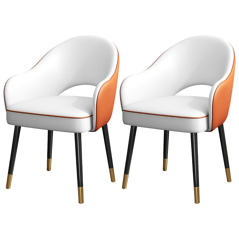 Juego de sillas de metal estilo Glam europeo, silla de cocina y comedor con brazo trasero abierto