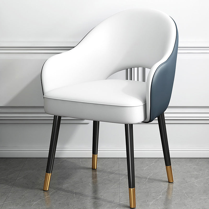 Juego de sillas de metal estilo Glam europeo, silla de cocina y comedor con brazo trasero abierto