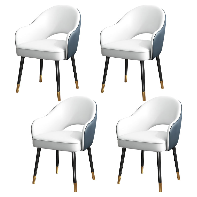 Juego de sillas de metal estilo Glam europeo, silla de cocina y comedor con brazo trasero abierto