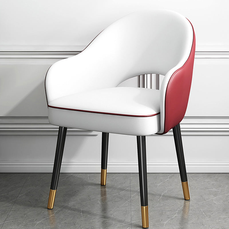 Juego de sillas de metal estilo Glam europeo, silla de cocina y comedor con brazo trasero abierto