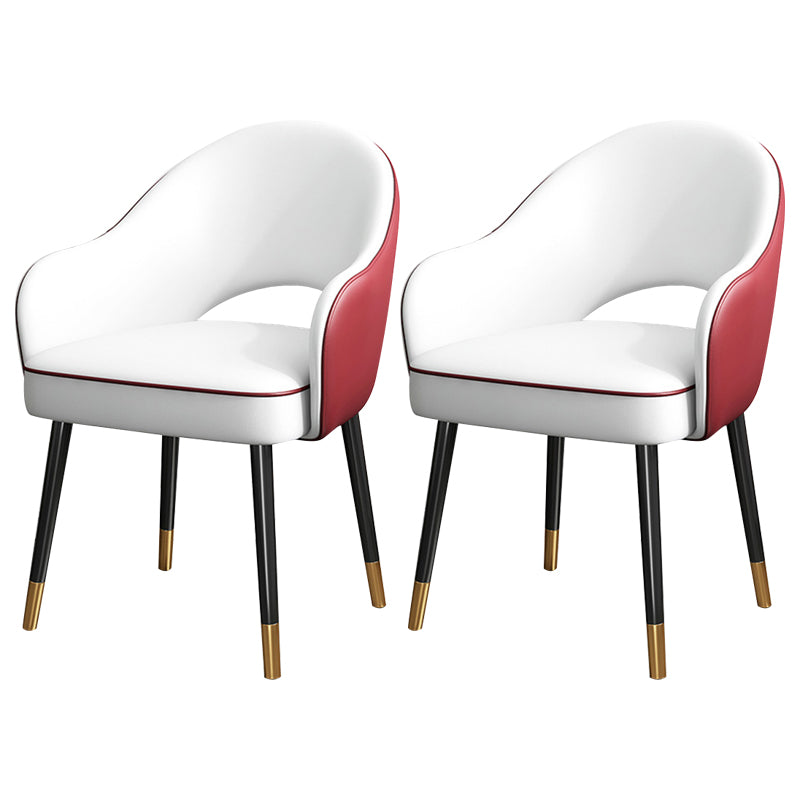 Juego de sillas de metal estilo Glam europeo, silla de cocina y comedor con brazo trasero abierto