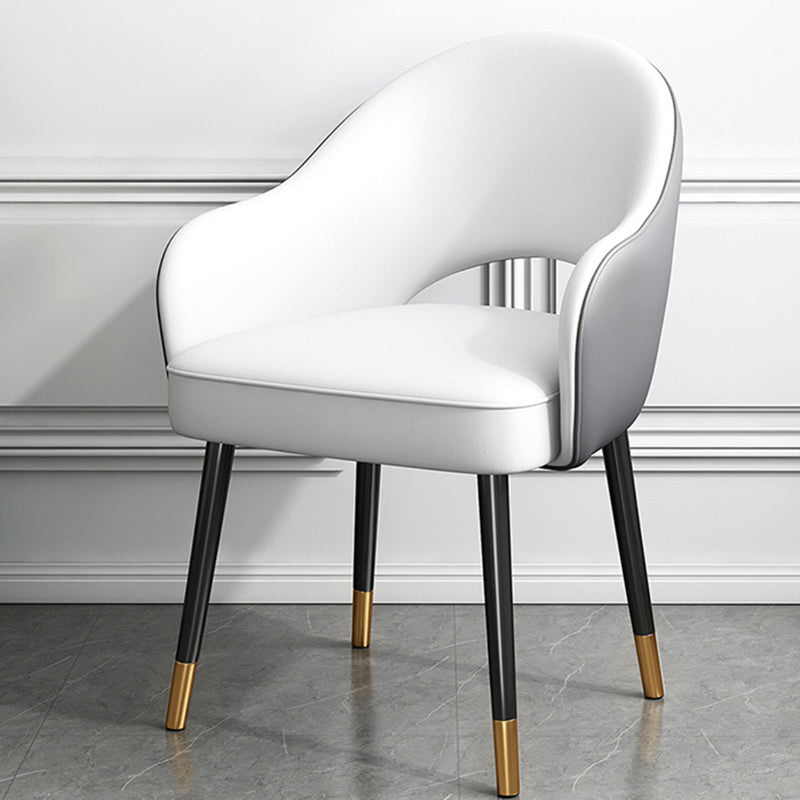Juego de sillas de metal estilo Glam europeo, silla de cocina y comedor con brazo trasero abierto