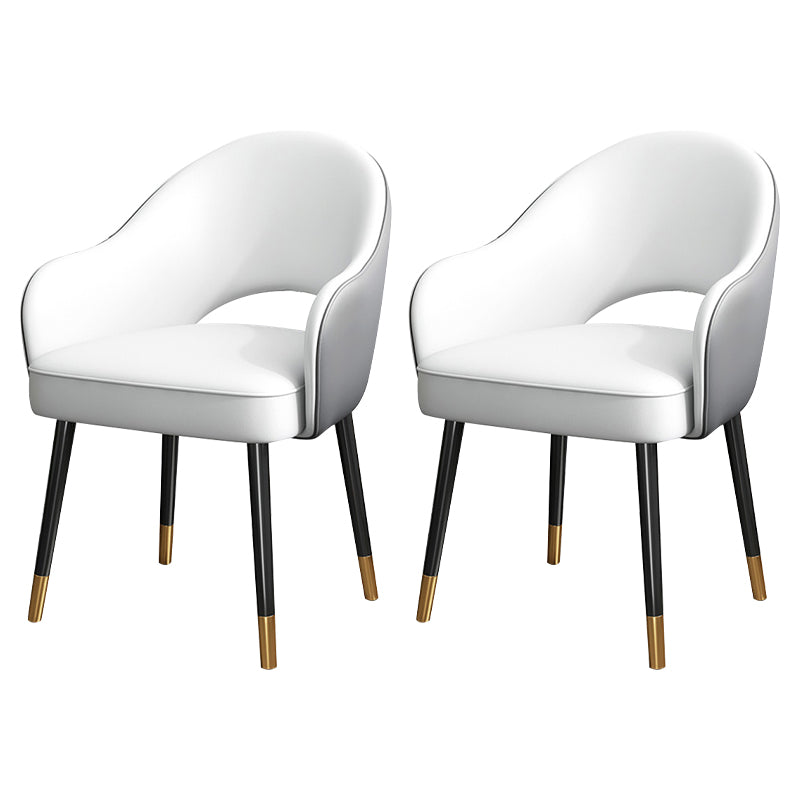 Juego de sillas de metal estilo Glam europeo, silla de cocina y comedor con brazo trasero abierto