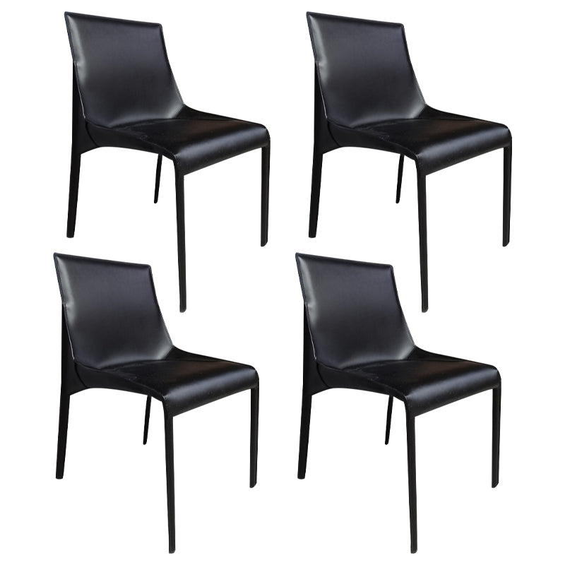 Silla de cuero para el hogar estilo diseñador, acabado mate, silla lateral de comedor Parsons