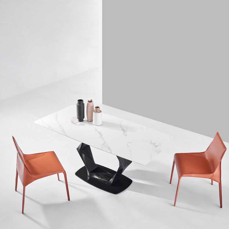 Silla de cuero para el hogar estilo diseñador, acabado mate, silla lateral de comedor Parsons