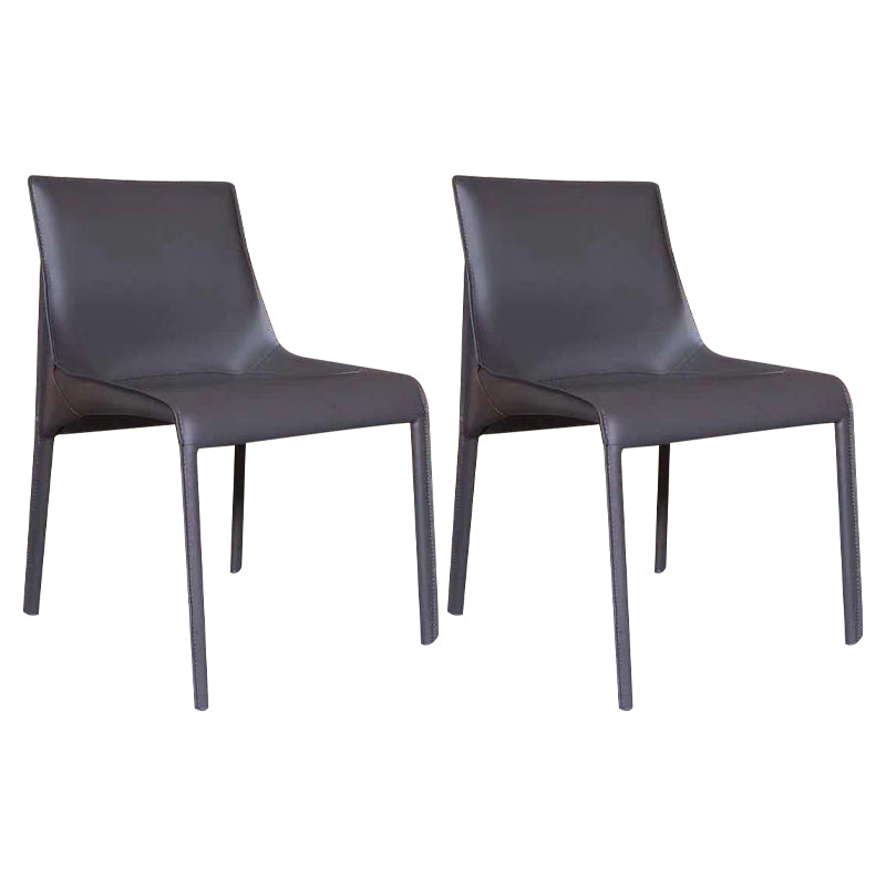 Chaise en cuir de style designer pour la maison, finition mate, chaise d'appoint Parsons pour salle à manger