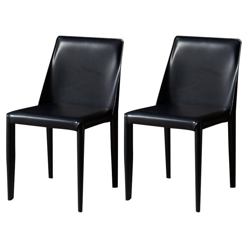 Chaise de maison en cuir de style design, finition mate, chaise d'appoint Parsons pour salle à manger