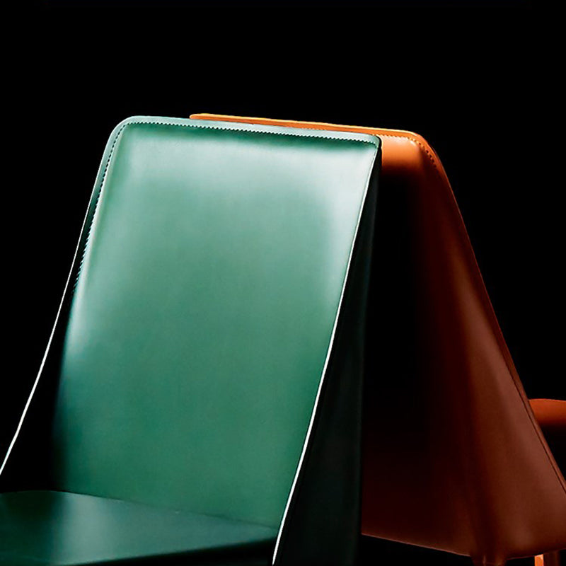 Chaise de maison en cuir de style design, finition mate, chaise d'appoint Parsons pour salle à manger