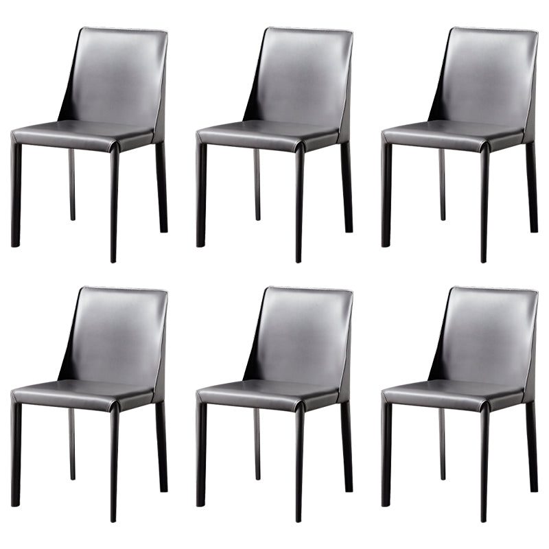 Chaise de maison en cuir de style design, finition mate, chaise d'appoint Parsons pour salle à manger