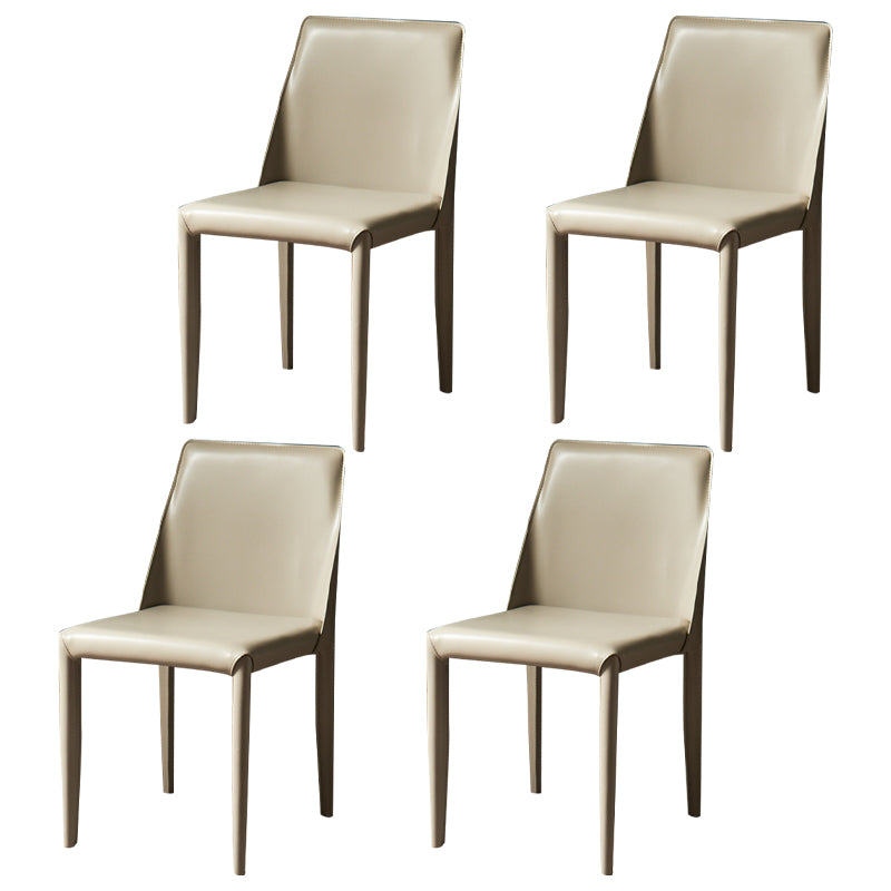 Chaise de maison en cuir de style design, finition mate, chaise d'appoint Parsons pour salle à manger