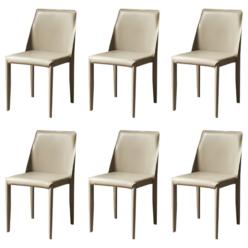 Chaise de maison en cuir de style design, finition mate, chaise d'appoint Parsons pour salle à manger