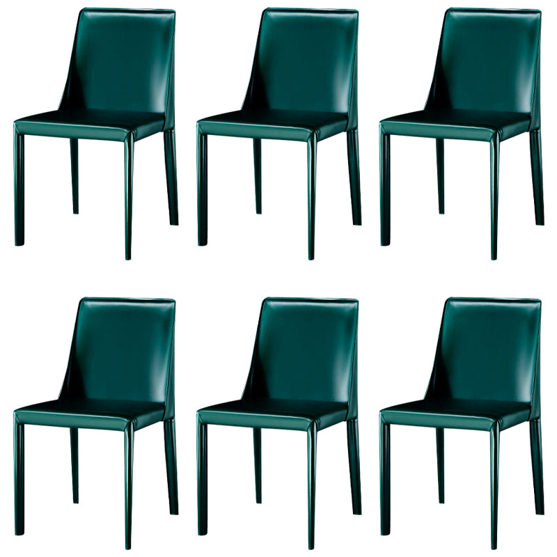 Chaise de maison en cuir de style design, finition mate, chaise d'appoint Parsons pour salle à manger