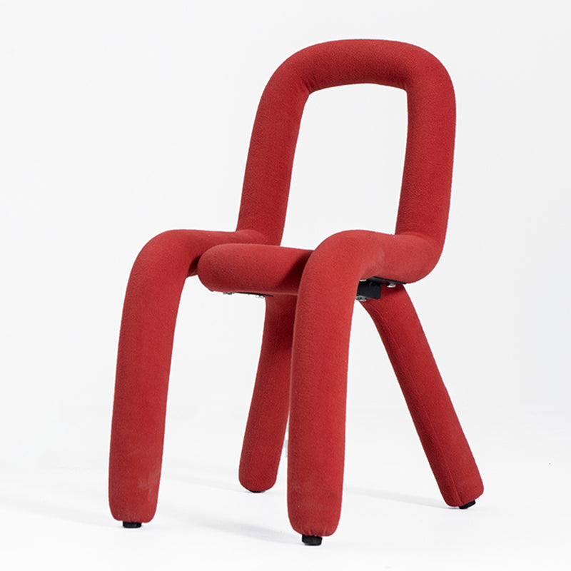 Silla lateral de salón de estilo diseñador de terciopelo, silla de comedor con respaldo abierto y acabado mate