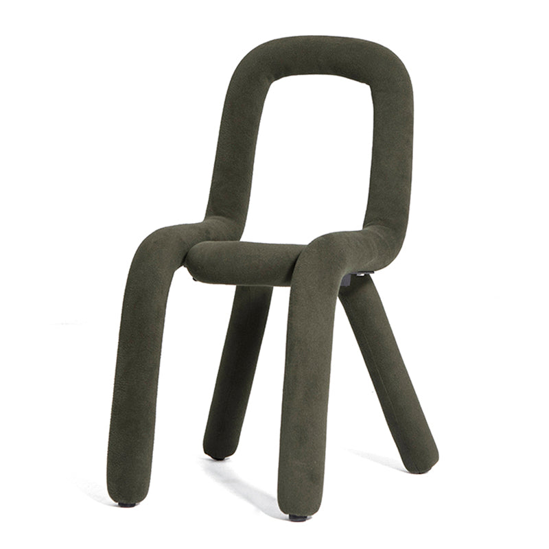 Chaise latérale de salon de style design en velours, finition mate, chaise de salle à manger à dossier ouvert