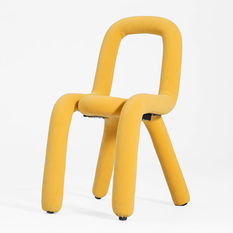 Silla lateral de salón de estilo diseñador de terciopelo, silla de comedor con respaldo abierto y acabado mate