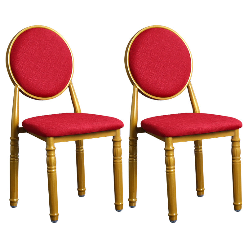 Chaise d'appoint scandinave à dossier ouvert, chaise de salle à manger rembourrée en métal