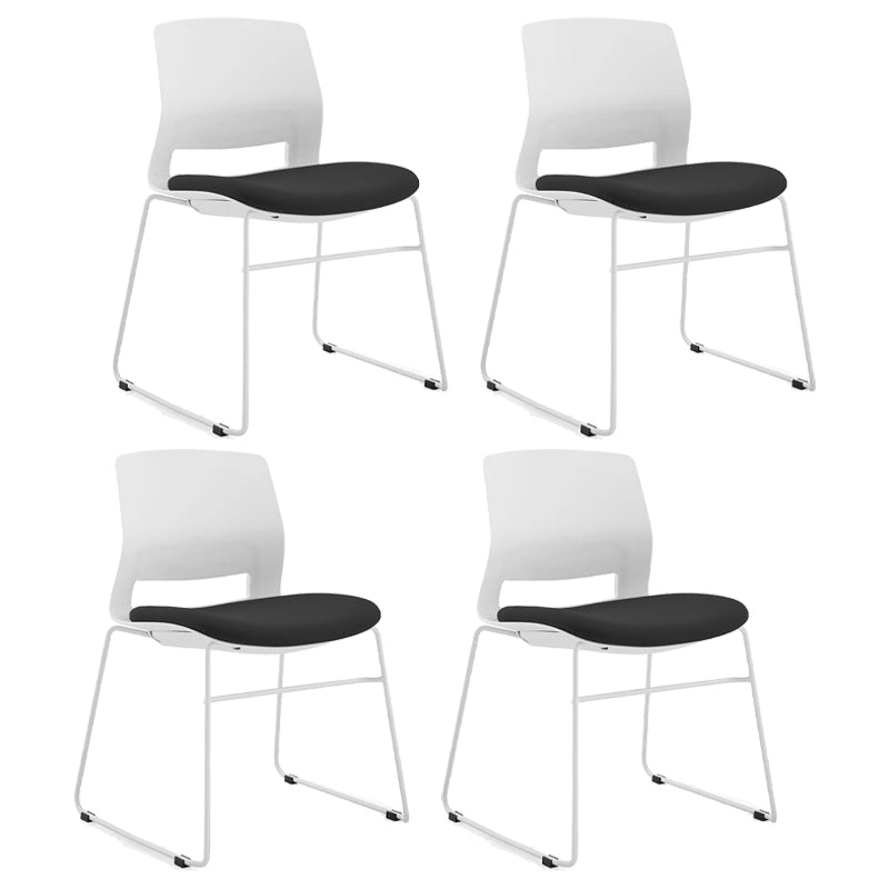 Chaise de salle à manger en tissu de lin de style minimaliste, chaise sans bras à dossier ouvert
