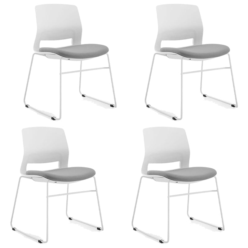 Chaise de salle à manger en tissu de lin de style minimaliste, chaise sans bras à dossier ouvert