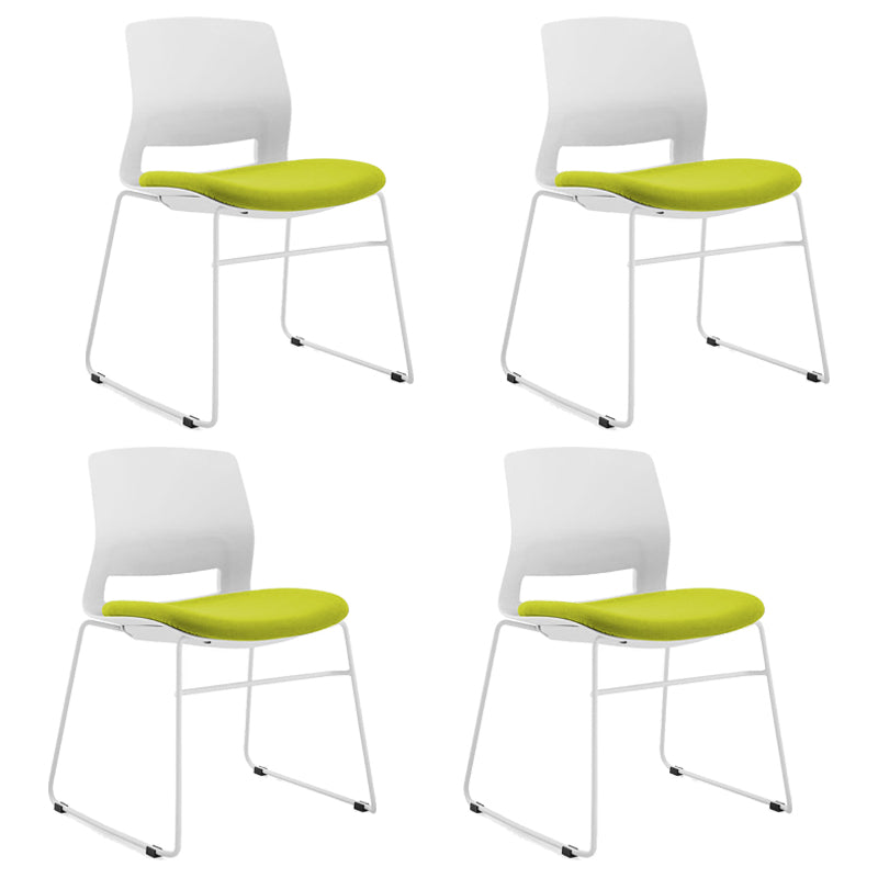 Chaise de salle à manger en tissu de lin de style minimaliste, chaise sans bras à dossier ouvert