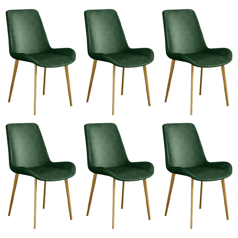 Chaise d'appoint de restaurant scandinave en cuir, chaise de salle à manger Parsons avec pieds en métal