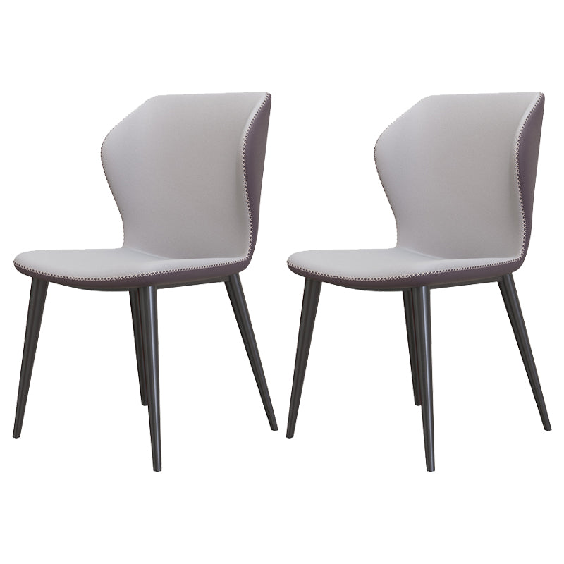 Sillas de comedor de cuero de estilo contemporáneo Wingback que cena la silla sin brazos para uso doméstico