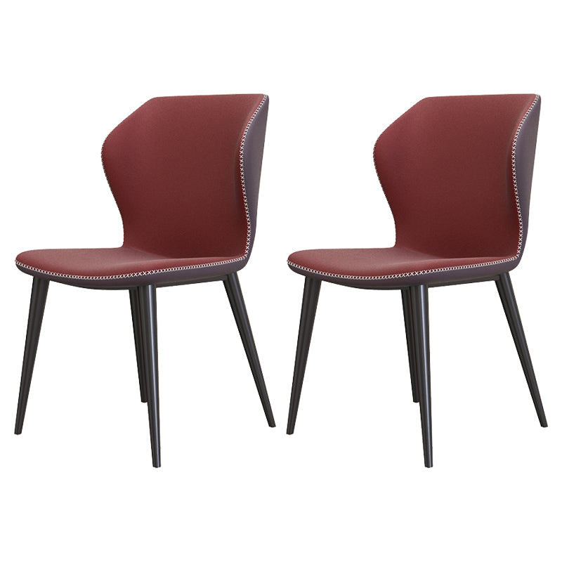 Chaises de salle à manger en cuir de style contemporain, chaise sans accoudoirs à oreilles pour usage domestique