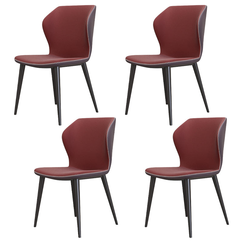 Sillas de comedor de cuero de estilo contemporáneo Wingback que cena la silla sin brazos para uso doméstico