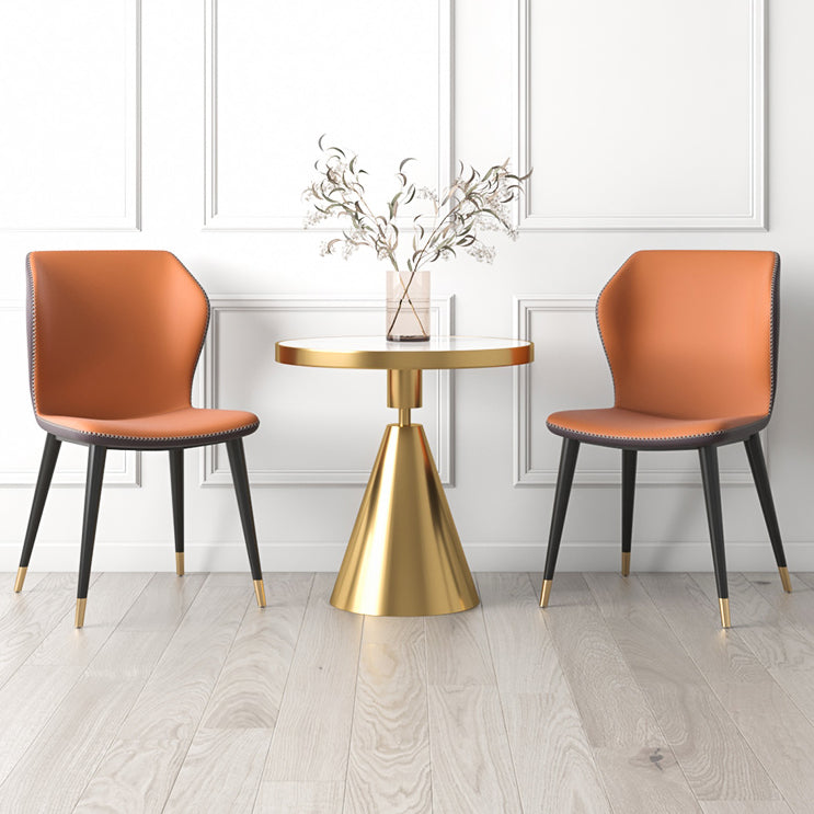 Sillas de comedor de cuero de estilo contemporáneo Wingback que cena la silla sin brazos para uso doméstico