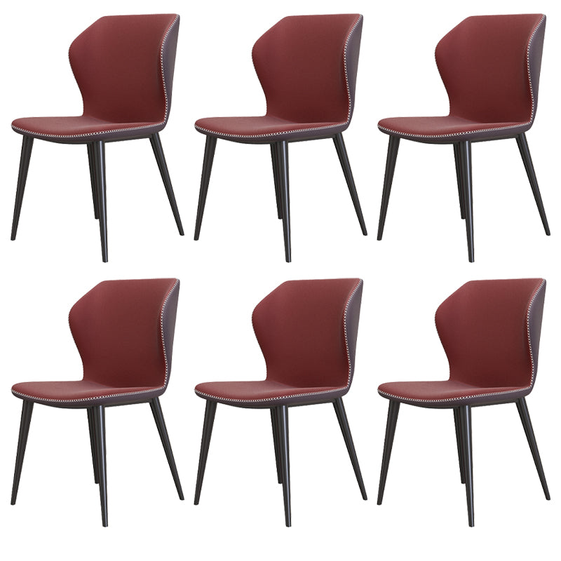 Sillas de comedor de cuero de estilo contemporáneo Wingback que cena la silla sin brazos para uso doméstico