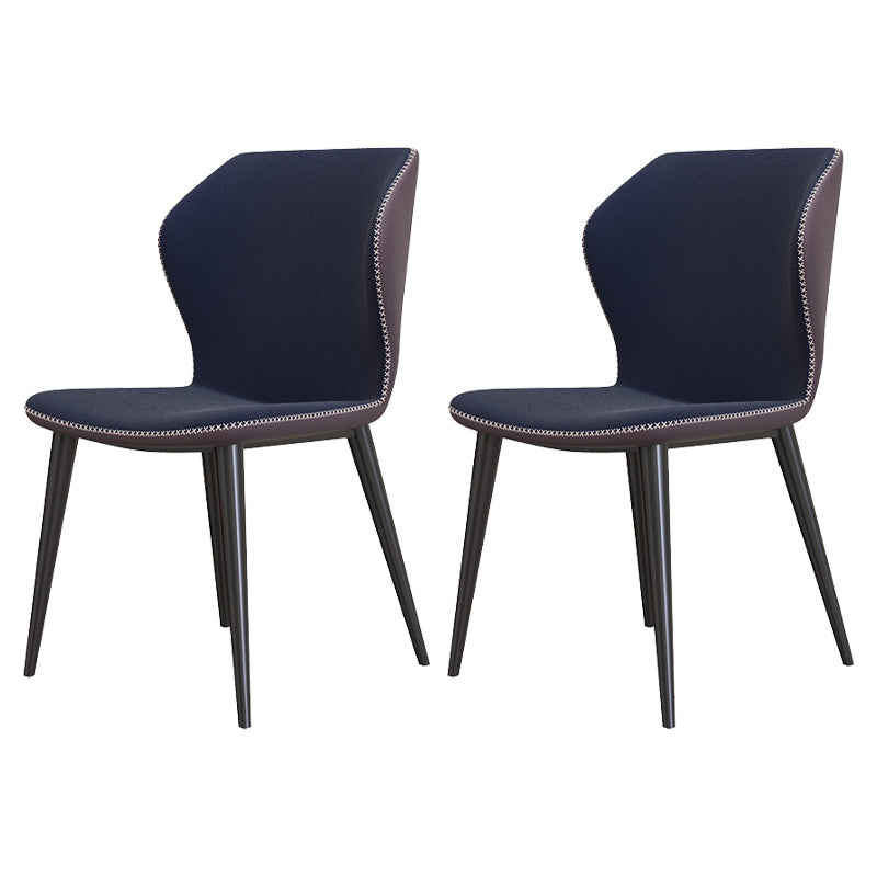 Chaises de salle à manger en cuir de style contemporain, chaise sans accoudoirs à oreilles pour usage domestique