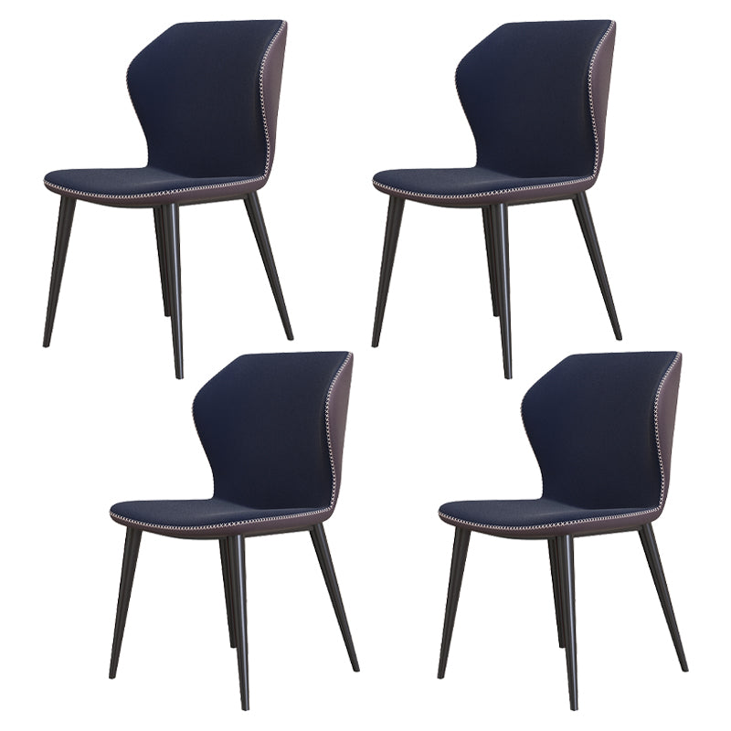 Sillas de comedor de cuero de estilo contemporáneo Wingback que cena la silla sin brazos para uso doméstico