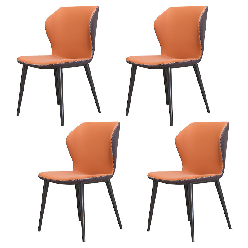 Sillas de comedor de cuero de estilo contemporáneo Wingback que cena la silla sin brazos para uso doméstico