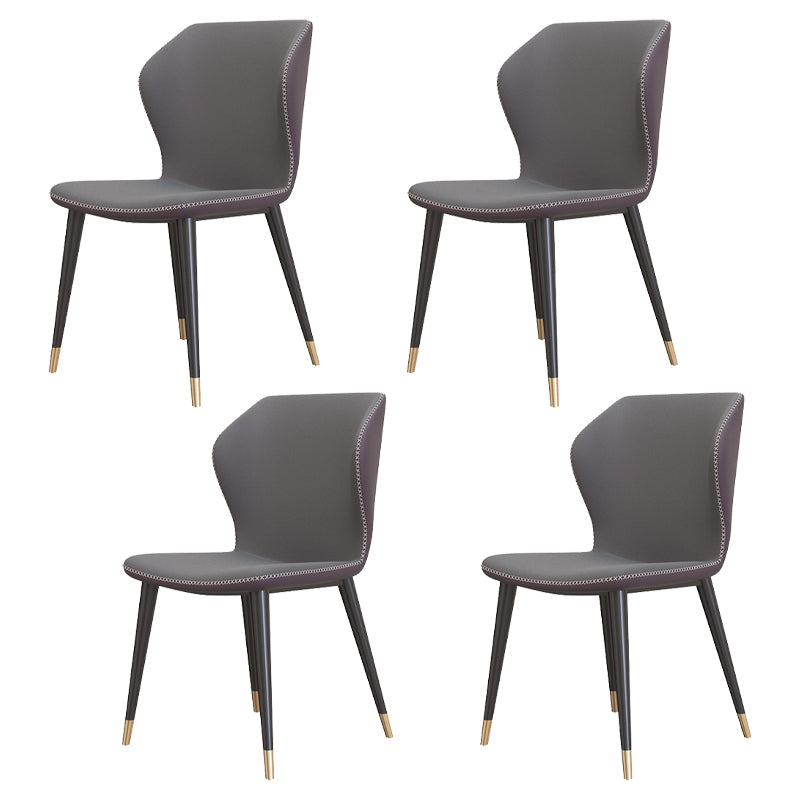 Sillas de comedor de cuero de estilo contemporáneo Wingback que cena la silla sin brazos para uso doméstico