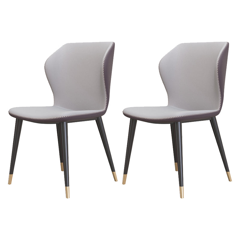 Sillas de comedor de cuero de estilo contemporáneo Wingback que cena la silla sin brazos para uso doméstico