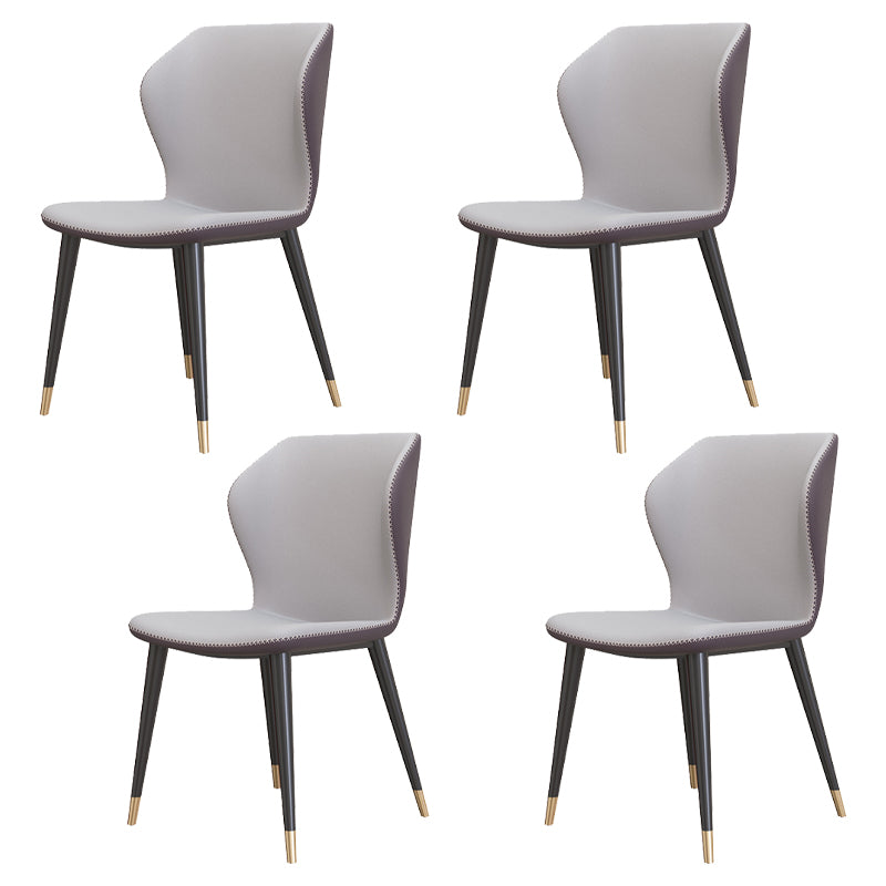 Sillas de comedor de cuero de estilo contemporáneo Wingback que cena la silla sin brazos para uso doméstico