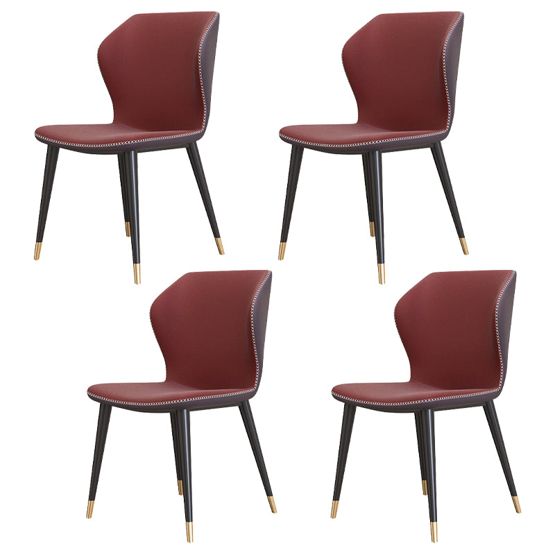 Sillas de comedor de cuero de estilo contemporáneo Wingback que cena la silla sin brazos para uso doméstico