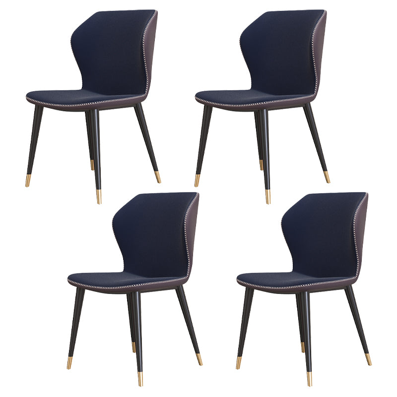 Sillas de comedor de cuero de estilo contemporáneo Wingback que cena la silla sin brazos para uso doméstico
