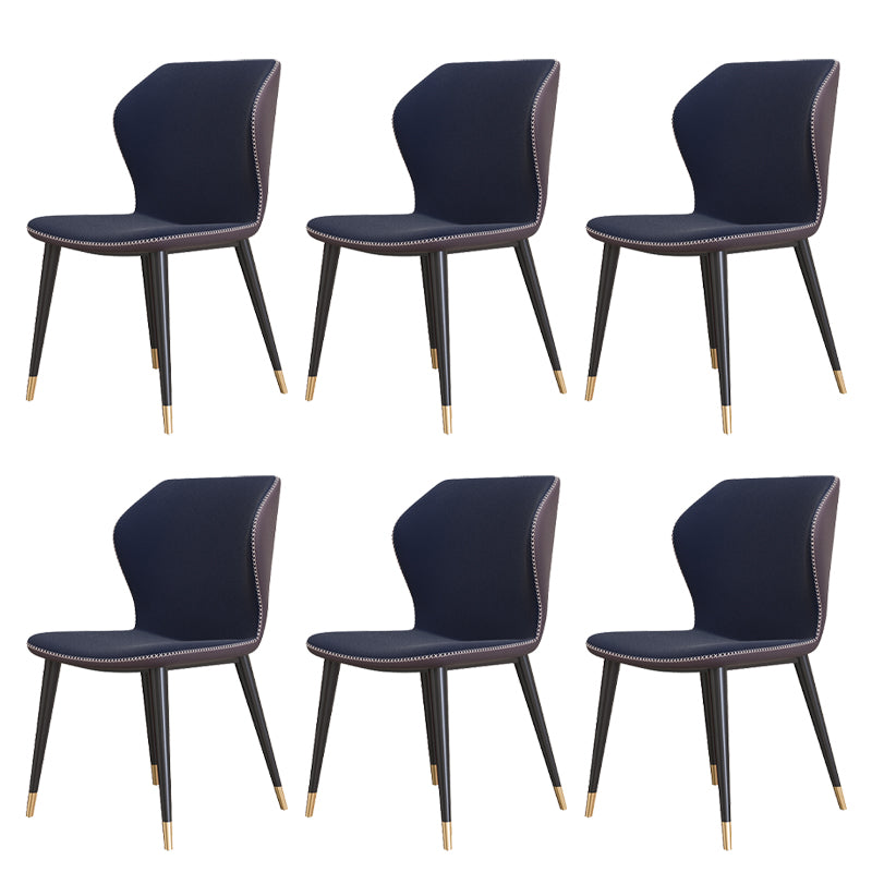 Sillas de comedor de cuero de estilo contemporáneo Wingback que cena la silla sin brazos para uso doméstico