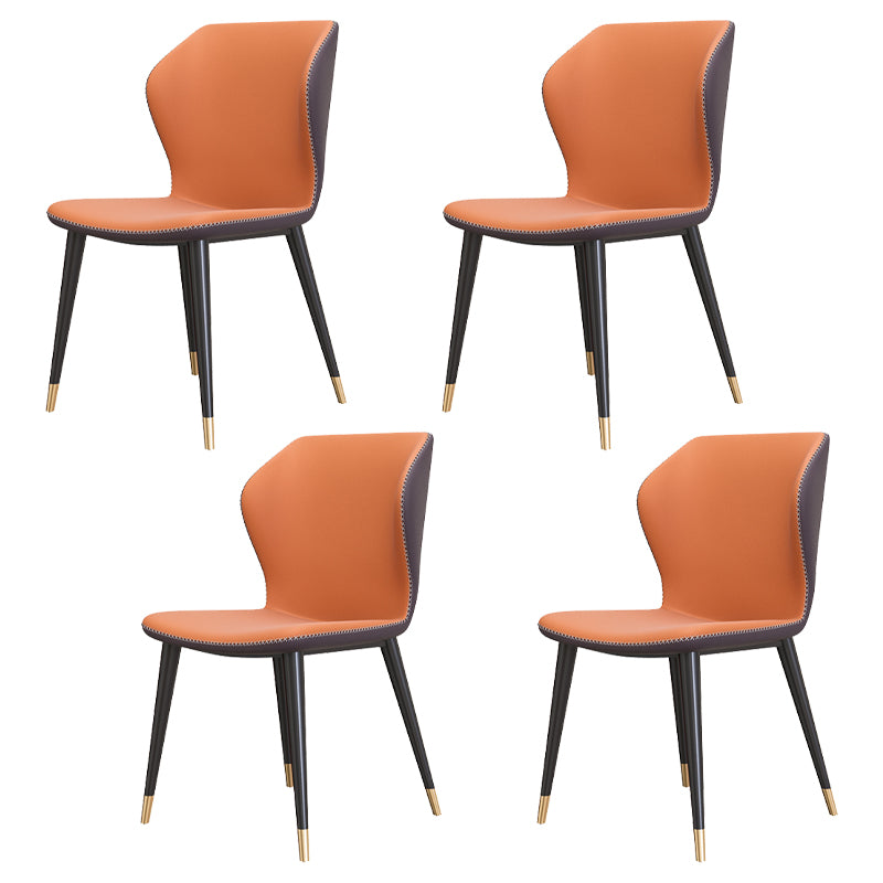 Sillas de comedor de cuero de estilo contemporáneo Wingback que cena la silla sin brazos para uso doméstico
