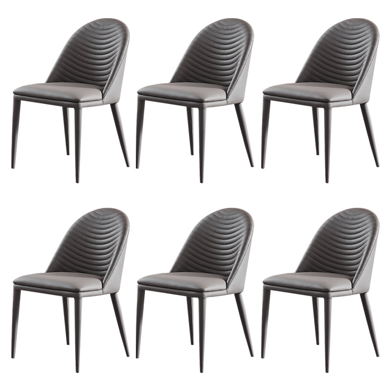 Chaise de salle à manger sans bras tapissée de style contemporain avec dossier solide